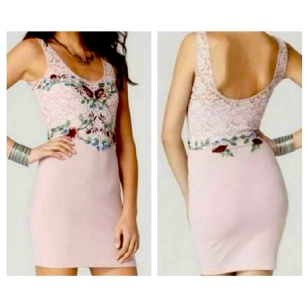 $168 NWT FREE PEOPLE Secrets of Eden Embroidered Mini Dress L